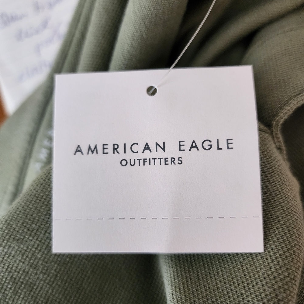American Eagle Lived In Stretch Slim Fit Tipped Polo Shirt Size Large - Picture 4 of 9